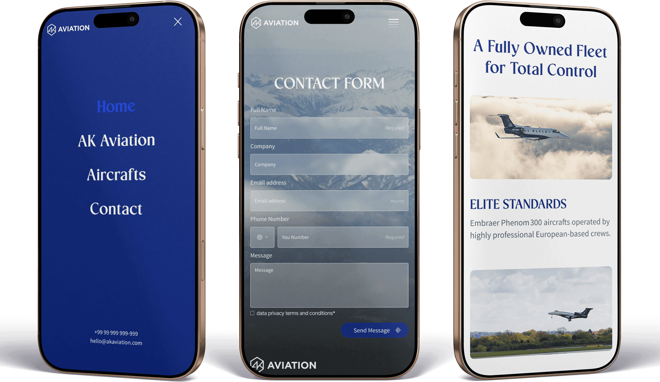 AK Aviation Mobile Website Illustration